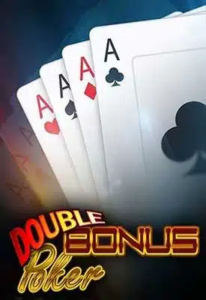 Full suite of Aces from deck of cards with double bonus poker logo